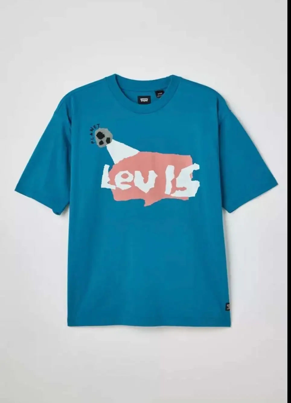 Levi's Planet Graphic Blue Short Sleeve T-Shirt Size L